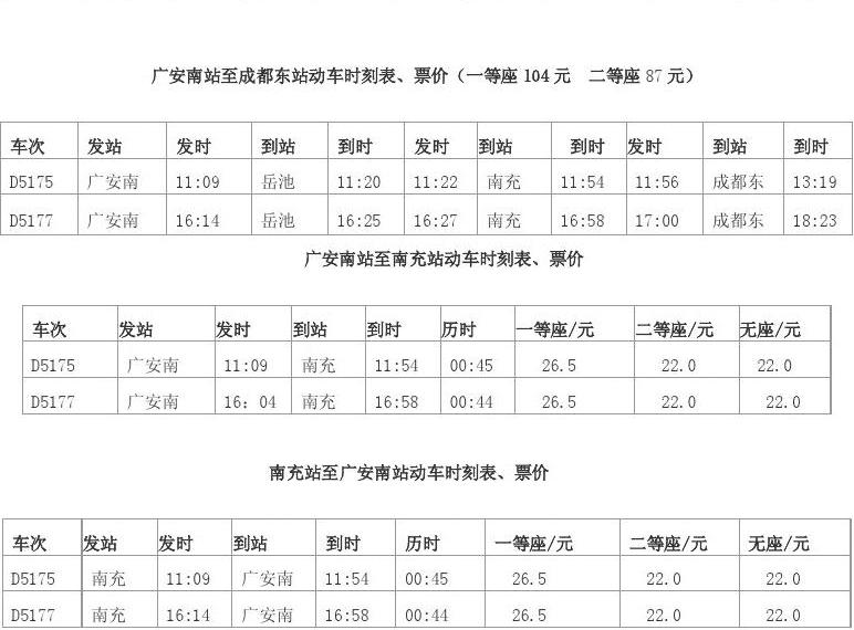 广元火车站最新时刻表发布